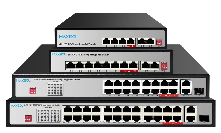 Switch PoE comercial de 100Mbps